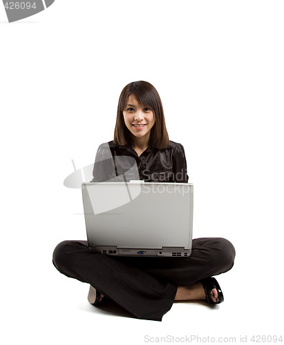 Image of Asian woman and laptop