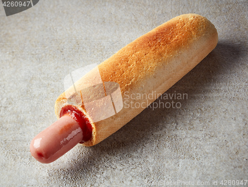 Image of Hotdog with ketchup