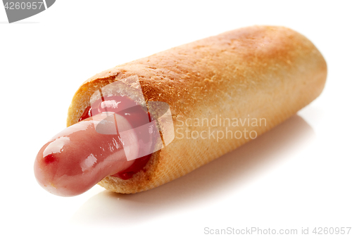 Image of Hotdog with ketchup