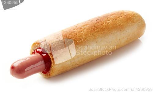 Image of Hotdog with ketchup