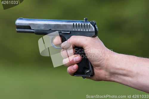 Image of the TT pistol in hand