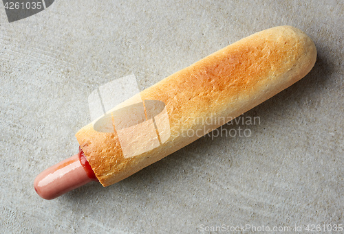 Image of Hotdog with ketchup