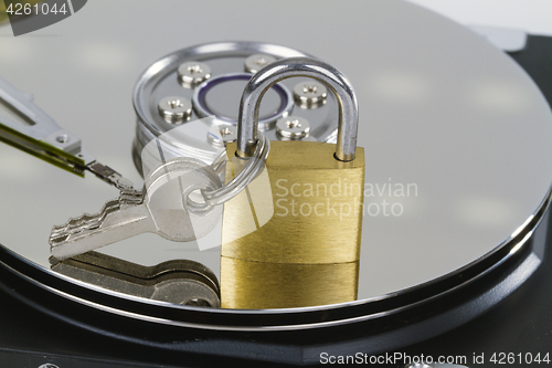 Image of Harddrive with padlock