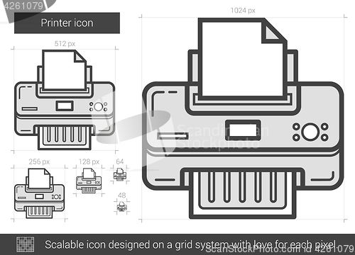 Image of Printer line icon.