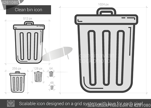 Image of Clean bin line icon.