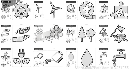 Image of Ecology line icon set.