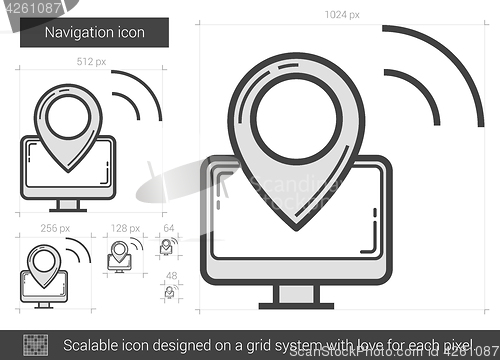 Image of Navigation line icon.