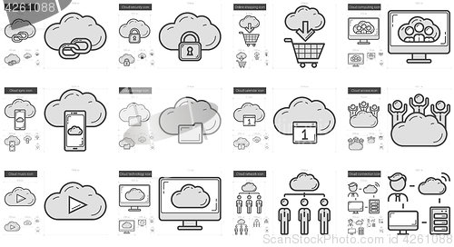 Image of Hi-Tech line icon set.