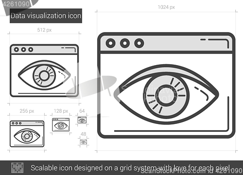 Image of Data vizualization line icon.