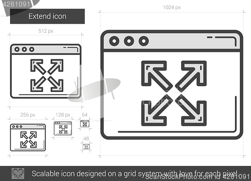 Image of Extend line icon.