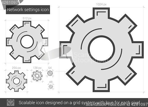 Image of Network settings line icon.