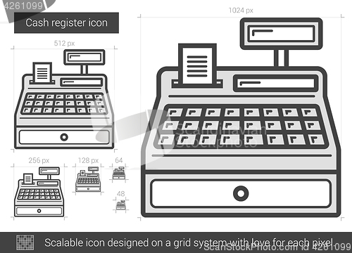 Image of Cash register line icon.