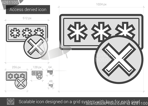 Image of Access denied line icon.