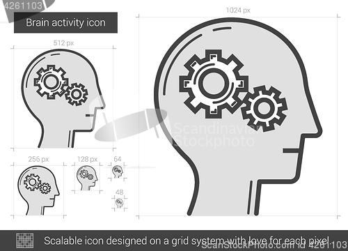 Image of Brain activity line icon.