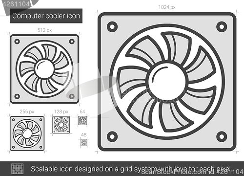 Image of Computer cooler line icon.