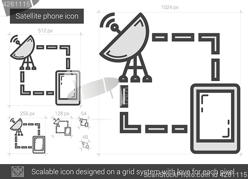 Image of Satellite phone line icon.