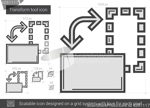 Image of Transform tool line icon.