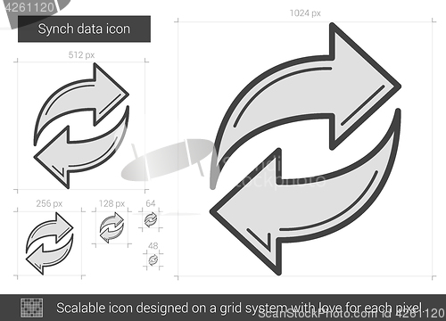 Image of Synch data line icon.