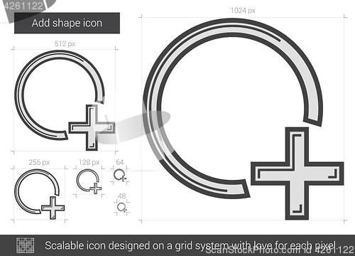 Image of Add shape line icon.