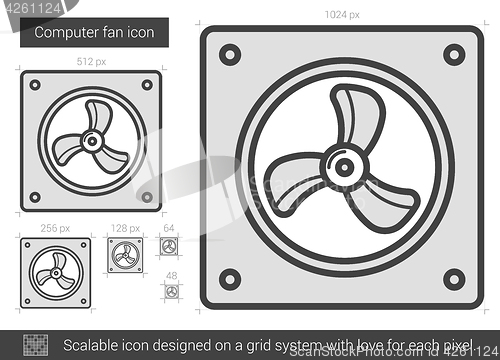 Image of Computer fan line icon.