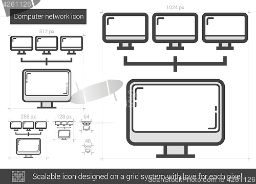 Image of Computer network line icon.