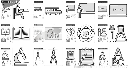 Image of Education line icon set.