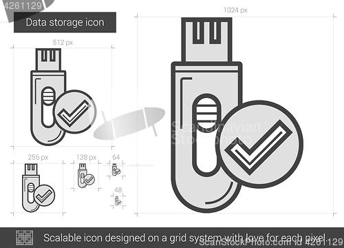 Image of Data storage line icon.