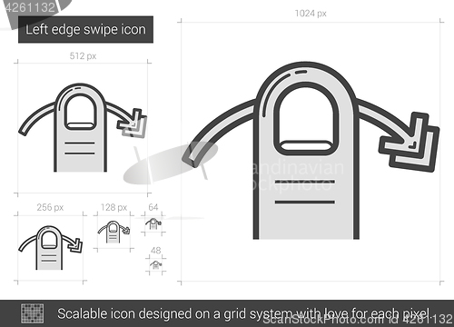 Image of Left edge swipe line icon.