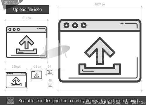Image of Upload file line icon.