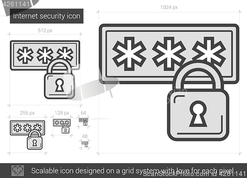 Image of Internet security line icon.