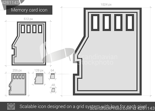 Image of Memory card line icon.