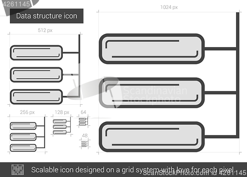 Image of Data structure line icon.