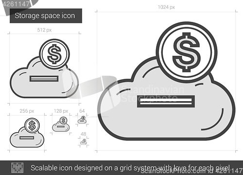 Image of Storage space line icon.