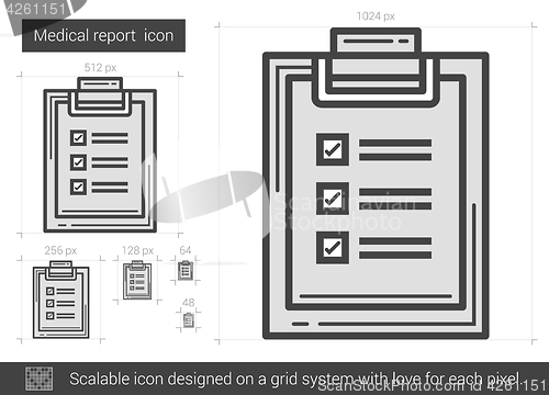 Image of Medical report line icon.