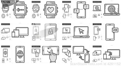 Image of Mobility line icon set.