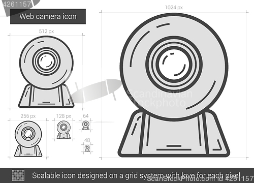 Image of Web camera line icon.