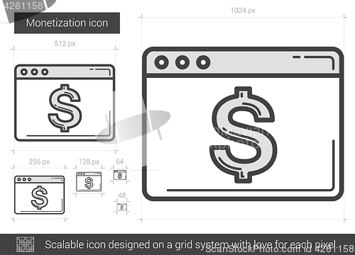 Image of Monetization line icon.