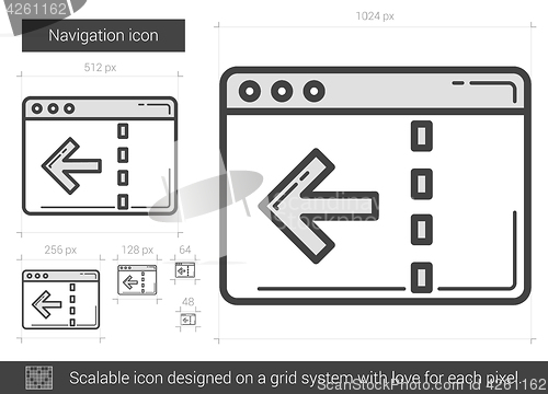 Image of Navigation line icon.