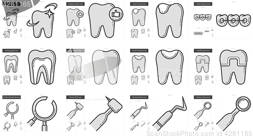 Image of Stomatology line icon set.