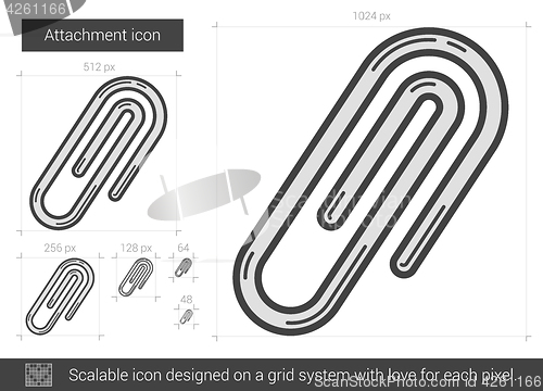 Image of Attachment line icon.