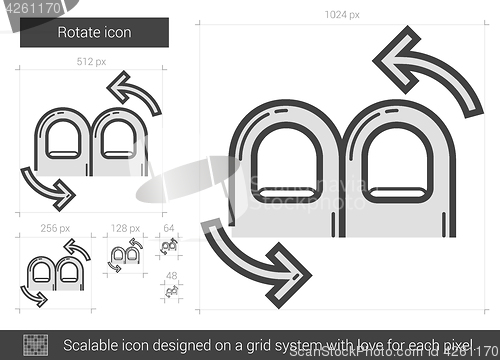 Image of Rotate line icon.
