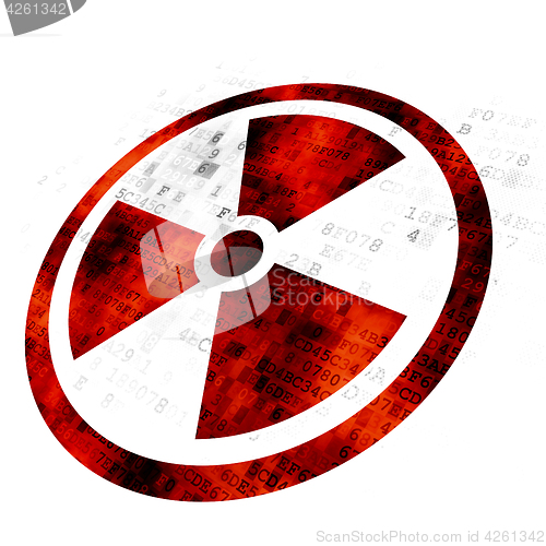 Image of Science concept: Radiation on Digital background