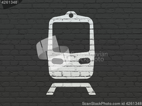 Image of Travel concept: Train on wall background
