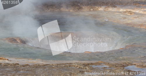 Image of The famous Strokkur Geyser - Iceland - Close-up