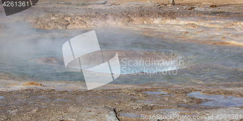 Image of The famous Strokkur Geyser - Iceland - Close-up