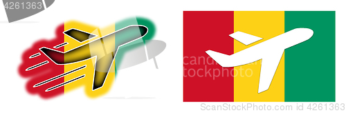 Image of Nation flag - Airplane isolated - Guinea