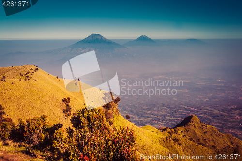 Image of Mountains in morning fog