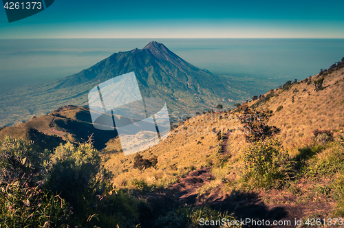 Image of Mount Merbabu in morning