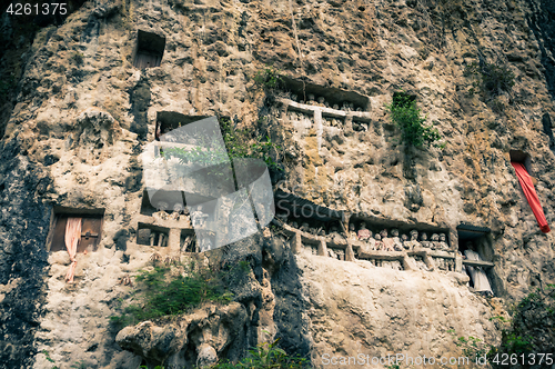Image of Cliffside effigies in Sulawesi