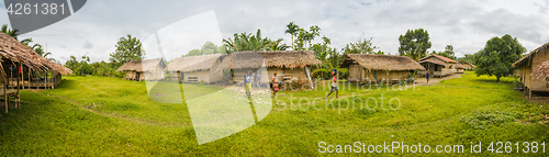 Image of Village houses and children